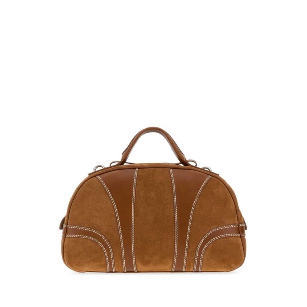 Dries Van Noten Men Caramel Suede And Leather Handbag